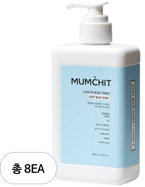 멈칫 약산성 바디워시 소프트 블루솝, 400ml, 8개