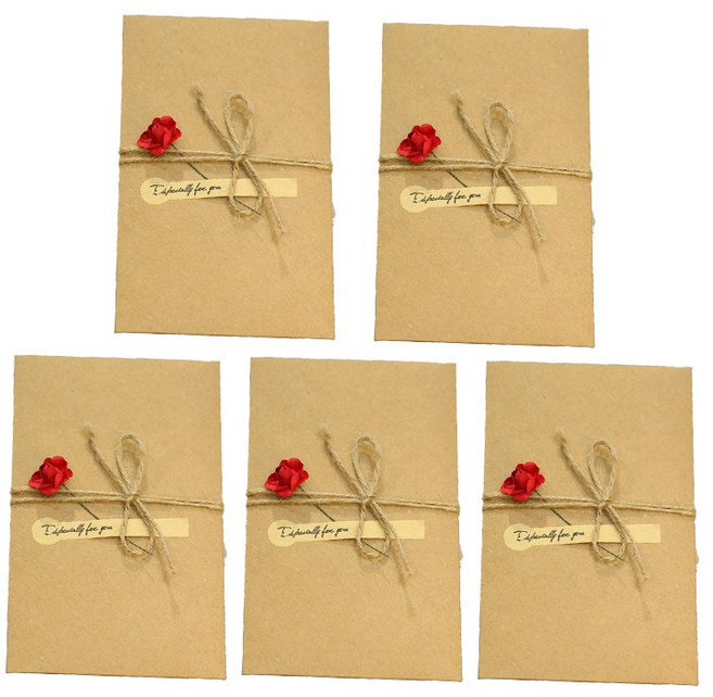 꽃송이 고급 명절 선물 용돈 현금 생일 돈 봉투, 5개, 장미