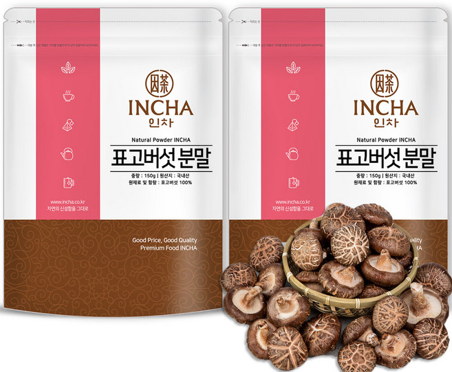 인차 국산 표고버섯 가루 분말 100%, 150g, 2개