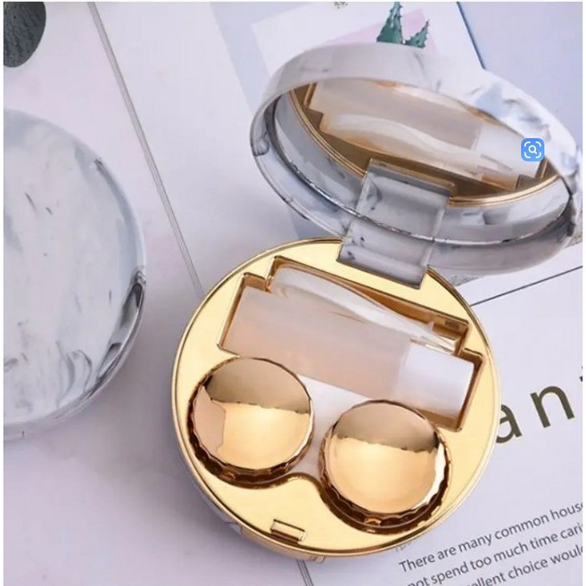 비엘스키 렌즈케이스 렌즈통 하드렌즈 렌즈 세척, 1개, 골드 GD03086