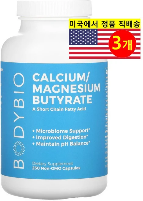 BodyBio 바디바이오 칼슘 160mg 마그네슘 부티레이트 80mg, 250정, 3개 - 쿠팡