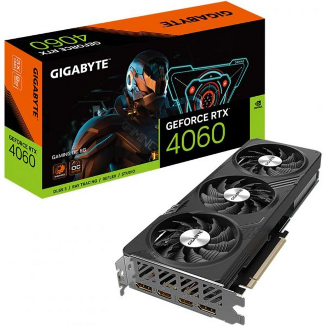 Gigabyte 기가바이트 엔비디아 지포스 RTX 4060 WINDFORCE OC 그래픽 카드 - 8GB GDDR6 128비트 PCI-E 40 2475MHz 코어 클럭 2개 D, GAMING, RTX4060|OC|8GB