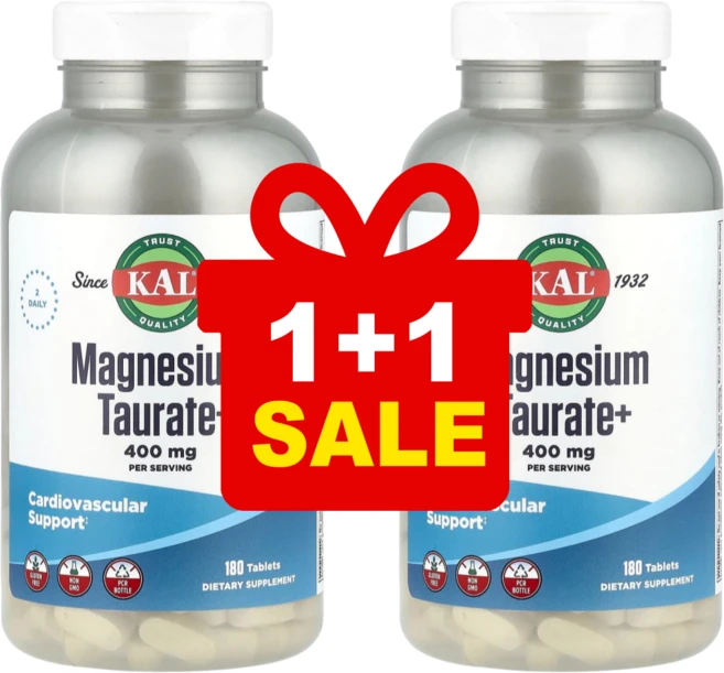 KAL 타우린산 마그네슘 타우레이트 플러스 400mg, 2개, 180정 - 쿠팡