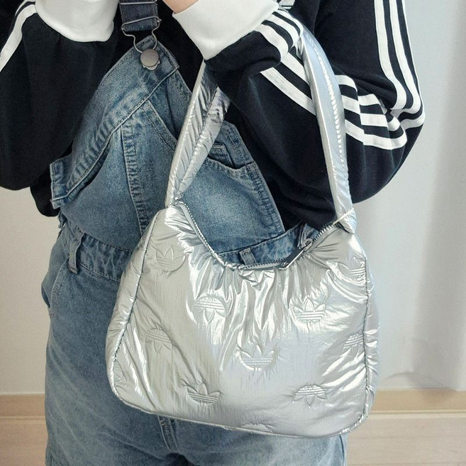 아디다스 퍼피 새틴 실버 미니 숄더백 에어라이너 사첼백 호보백 토트백 쇼퍼백 II3393