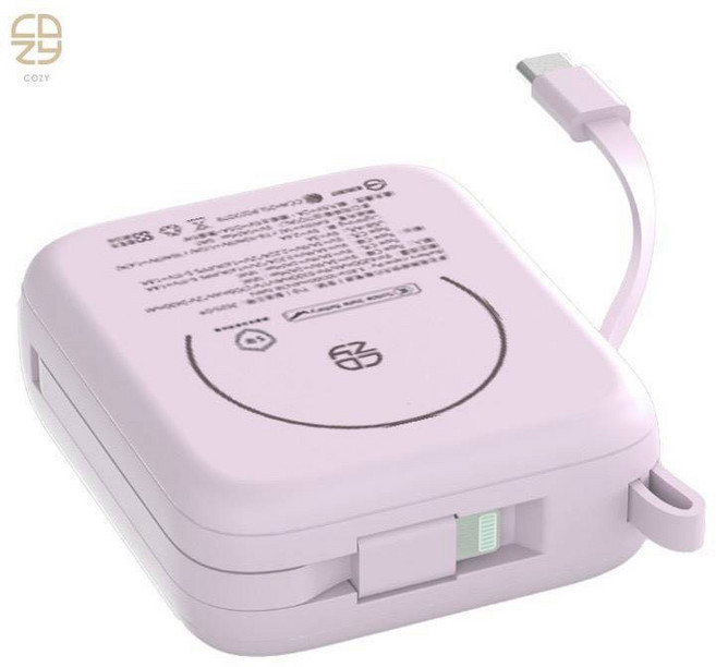 COZY H20 迷你固態磁吸行動電源 10000mAh, 紫色