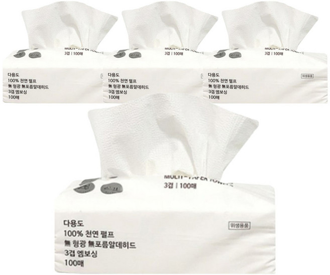 브론디 다용도 3겹 키친타올, 100매, 4개