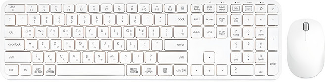 한성컴퓨터 Win / Mac 전환 무선 키보드 마우스 세트, 화이트, 일반형, LKM500