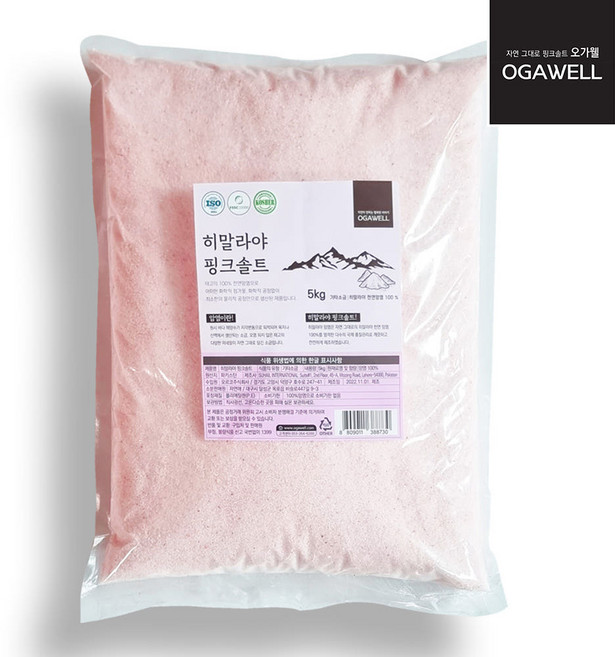 오가웰 히말라야 핑크솔트 가는소금, 5kg, 1개