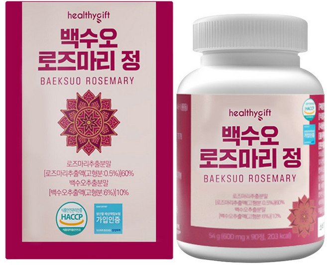 백수오 로즈마리 추출물 정 국내산 식약처 HACCP 인증 부모님 선물, 90정, 1개