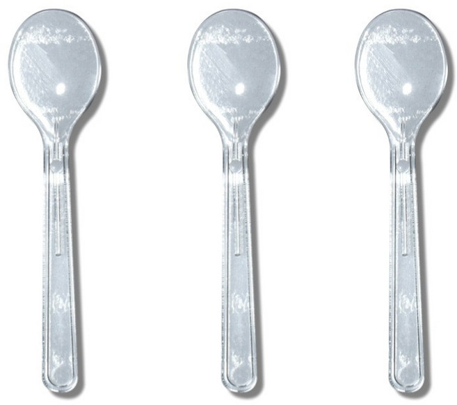 9cm 투명 미니 아이스크림 스푼 벌크포장 10000개입 일회용 플라스틱 스픈, 1개, 10000개