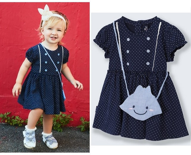 여름)쭈글이도트프린트원피스+가방(네) 110호