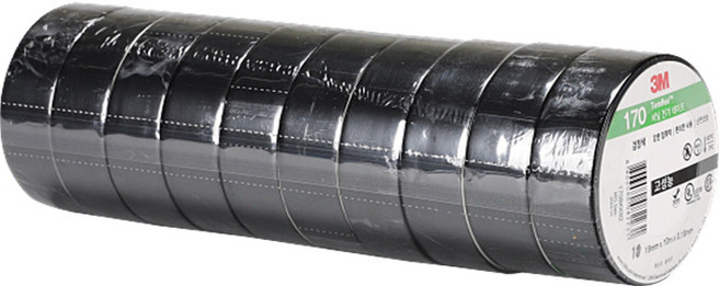 3M 전기테이프10개 흑색 170 전기 절연 비닐테이프, 10개
