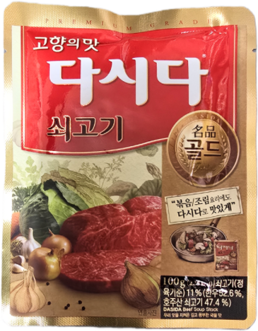 CJ제일제당 쇠고기 명품 골드 다시다, 5개, 100g