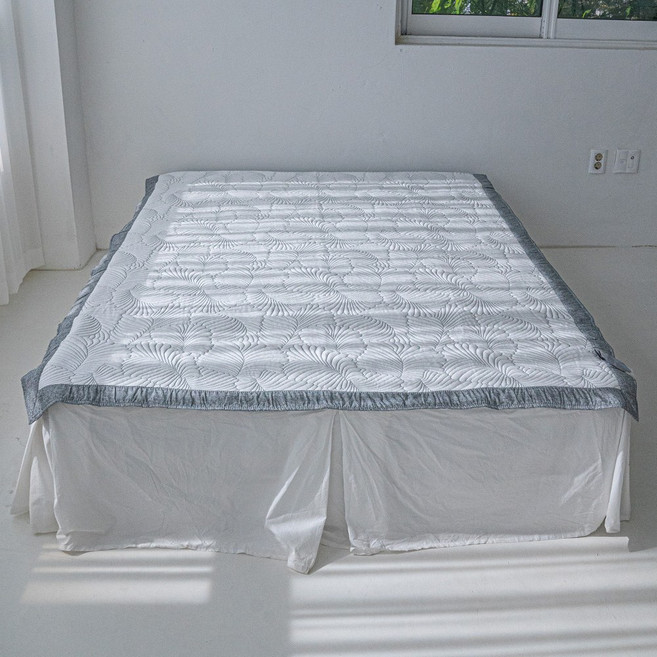 국내생산 듀라론 냉감 여름 침대패드, 그레이