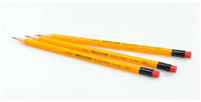 국산펜 국산브랜드 볼펜 싸인펜 형광펜 리필심 보드마카 낱개 펜 샤프 지우개 샤프심, 더존옐로우연필5본입 B