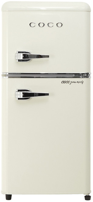 코코일렉 소형 미니 레트로 냉장고, 아이보리/68L, CEB07CM