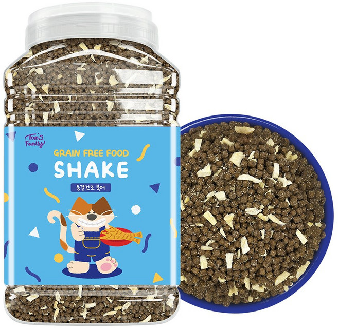 톰스패밀리 고양이 그레인프리 동결건조 북어 사료, 1개, 1.6kg, 닭가슴살 + 북어