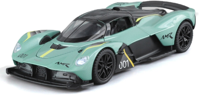 애스턴 마틴-발키리차량 모형 모방 합금 슈퍼카 자동차완구, 그린, 1개
