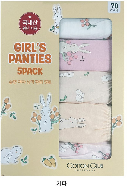 코튼클럽 여아 삼각팬티 5매세트