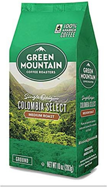 Green Mountain Coffee Roasters 분쇄 가루 커피 그린 마운틴 로스터스 공정 인증 수마트라 리저브 다크 로스트 10온스 포장, Colombia Select, 10온스 (1팩), 283g, 1개