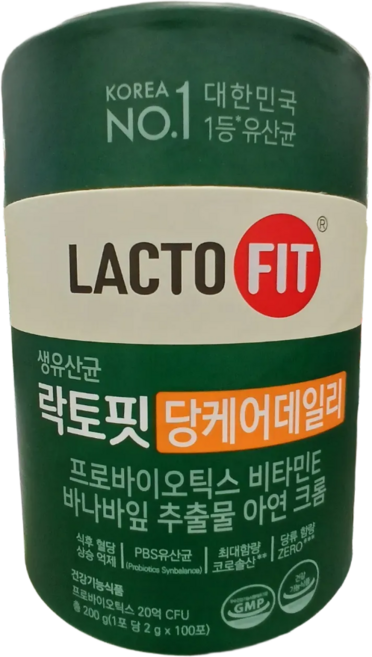 종근당건강 락토핏 당케어 데일리 2g 100포 대용량, 200g