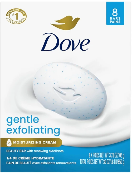 도브 Dove 젠틀 엑스폴리에이팅 뷰티 바 비누, 106g, 8개입 - 쿠팡