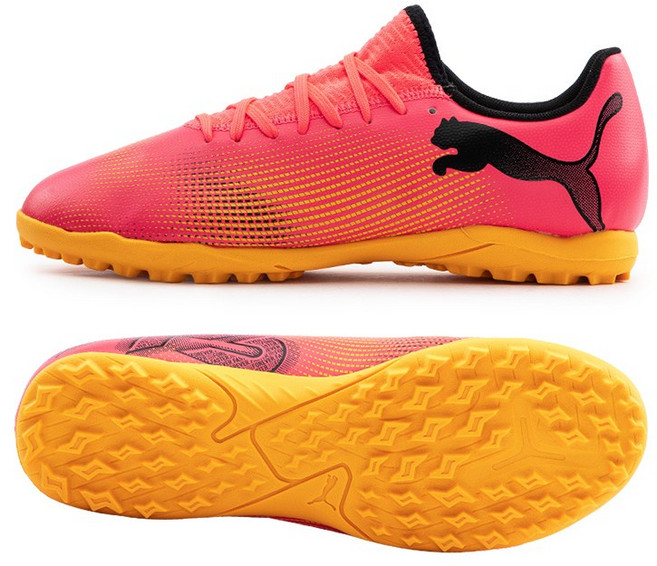푸마 주니어 퓨쳐7 플레이 TT 키즈 풋살화 레드 자몽