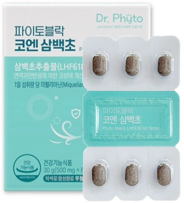 닥터파이토 파이토블락 코엔삼백초 LHF618, 60정, 1개 - 쿠팡