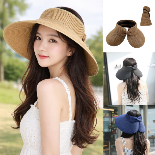 리아유니 돌돌이 썬캡 자외선차단 접이식 휴대용 여름 모자