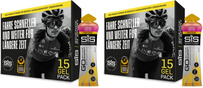 영국 Science in Sport 러닝 마라톤 에너지젤 스포츠드링크 탄수화물이 함유된 60ml, 과일샐러드, 2개