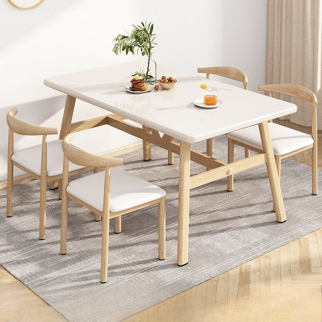 4인용 가정 부엌 식탁 의자 세트 식당 커피숍 분식점 영업용 테이블, Y01, 식탁*1+의자 *4
