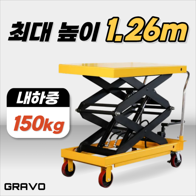 그라보 튼튼한 수동식 테이블리프트 운반구 이동식 유압식 자키 운반 랙
