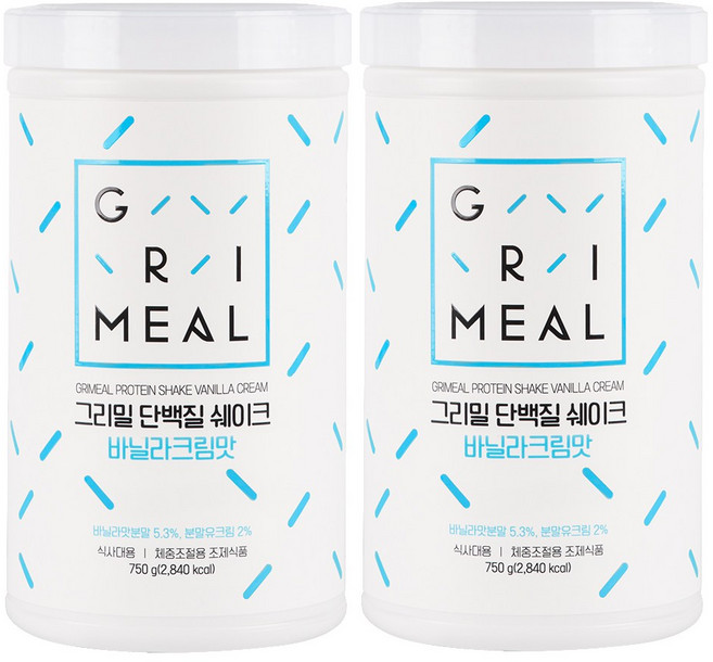 그리밀 단백질쉐이크 바닐라크림맛, 750g, 2개