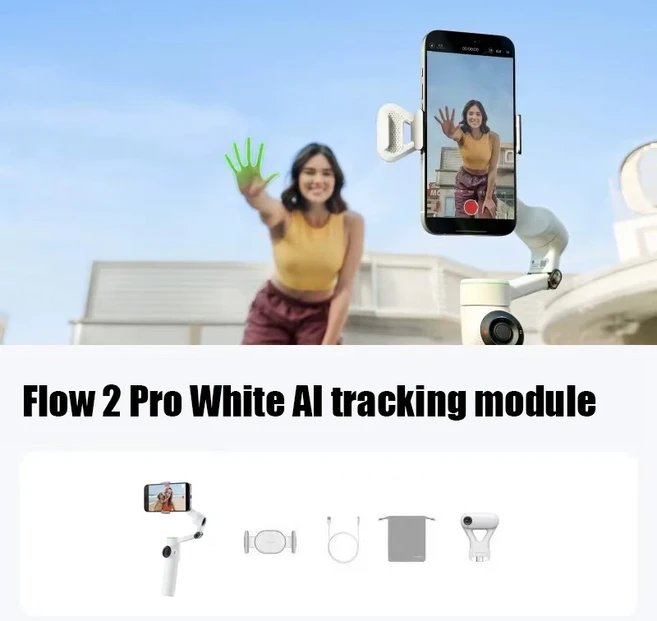 Insta360 Flow 2 Pro 휴대용 짐벌 안정기 AI Filmmaker 360 ° 2pro용 무한 팬 액티브 줌 추적