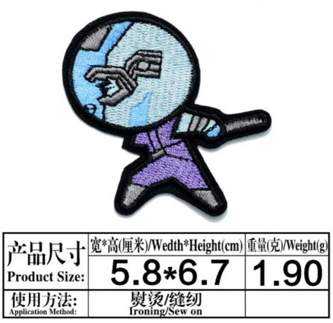 刺繡燙布貼 熨燙徽章 補丁 漫威 卡通系列, 1個, 涅布拉, 涅布拉