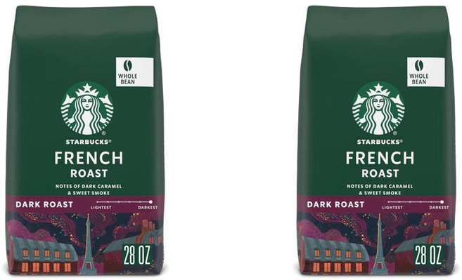 Starbucks 스타벅스 홀 빈 커피 다크 로스트 커피 프렌치 로스트, 2개, 794g, 홀빈(분쇄안함)