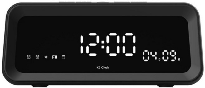 시계 기능이 있는 휴대 무선 5.4 블루투스 스피커 멋진 베이스 지원 TF 카드 재생 긴 수명, 02 Black