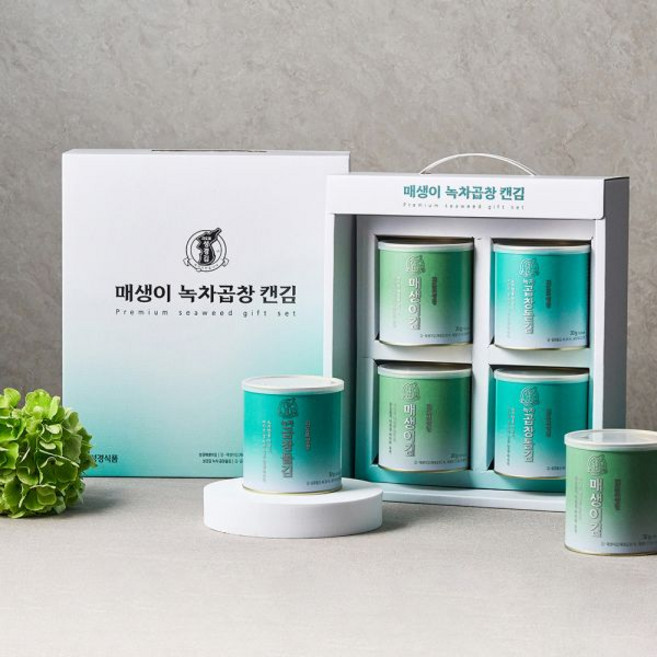 성경 김선물세트 녹차 곱창김 돌김 매생이 캔김 2호, 매생이녹차캔김 2호 세트
