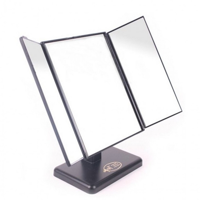 탁상거울 삼면탁상거울 접이식탁상거울 화장대 거울 미용 탁상경 흑색 탁상 덮개식, 상세페이지 참조