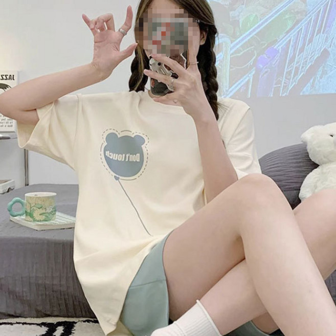 44/55~66/77 16종류 여성 중간두께 반팔상하세트 파자마 원피스 실내복 홈웨어 수면잠옷 까미샵