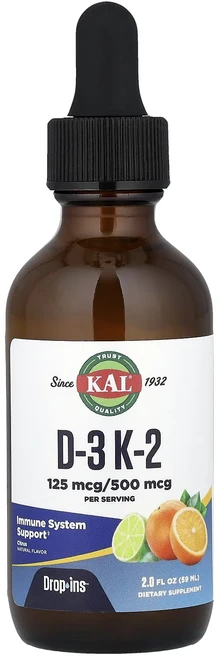 KAL D-3 K-2 드롭 시트러스 59ml(2fl oz), KAL D3 K2 드롭 시트러스 59ml2fl oz, 1개, 59ml - 쿠팡