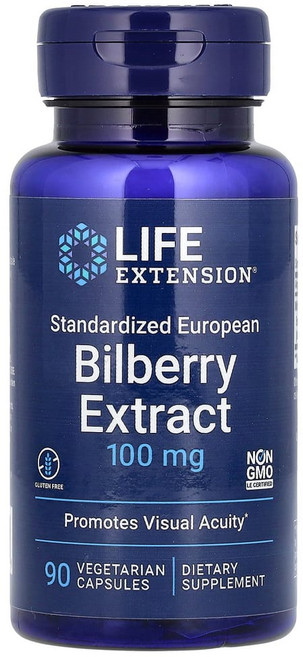 라이프익스텐션 빌베리 추출물 100mg 베지캡슐 90정, 1개