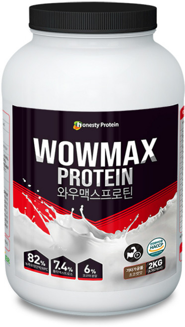 와우맥스 WPC 유청 단백질 보충제 쉐이크 초코맛 2KG, 1개, 초코 2kg