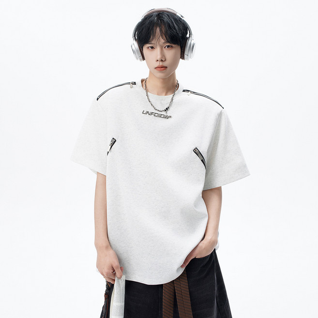 ANYOU 남성 반팔 티셔츠 여름 라운드넥 패션 레깅스