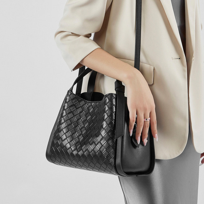 GENINA 여성 위빙 미니 데일리 캐주얼토트 겸 크로스백