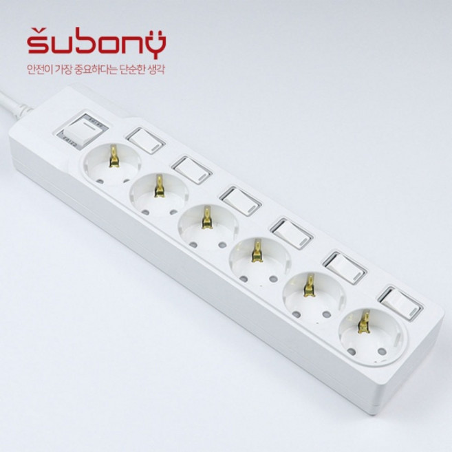 (써보니) 두남 써보니 개별 스위치 멀티탭 (6구) (6구/16A/5M), 5m, 상세페이지 참조, 1개