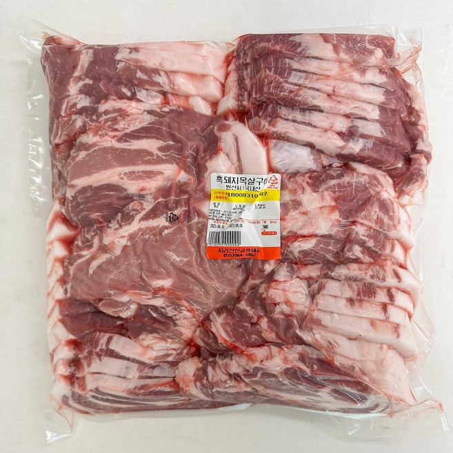 지리산 흑돼지 목살 구이용, 1개, 3kg