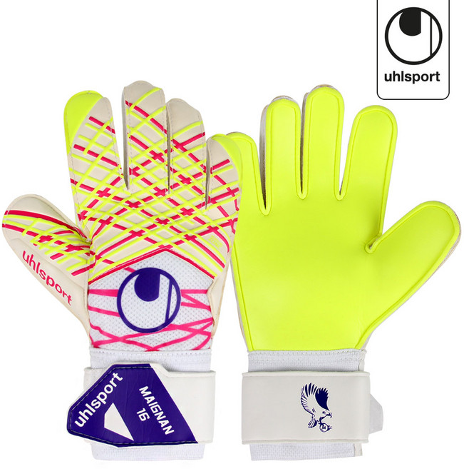 울스포츠 Uhlsport 프레딕션 소프트 골키퍼 장갑 메냥에디션, 1개, 화이트 / 플루오 옐로우 / 핑크