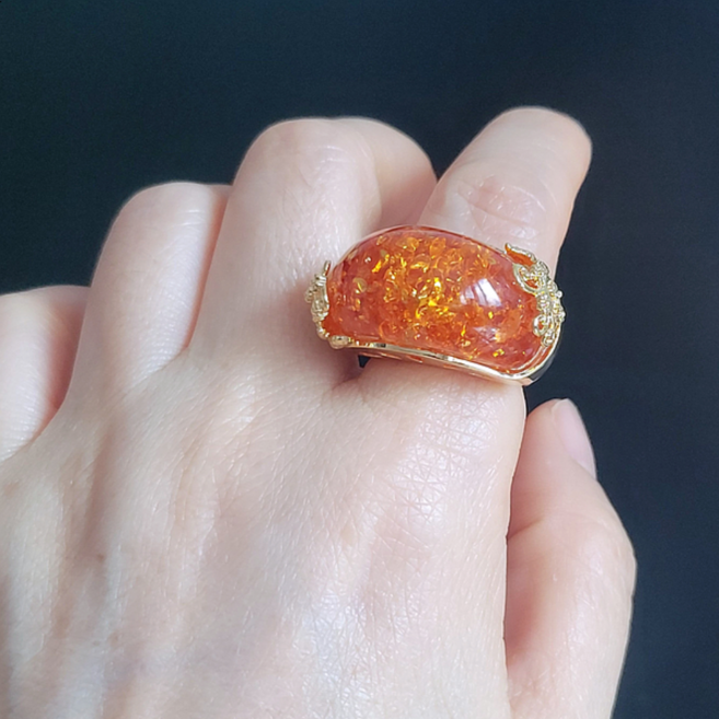 다온 호박 가락지 혼주 한복 반지