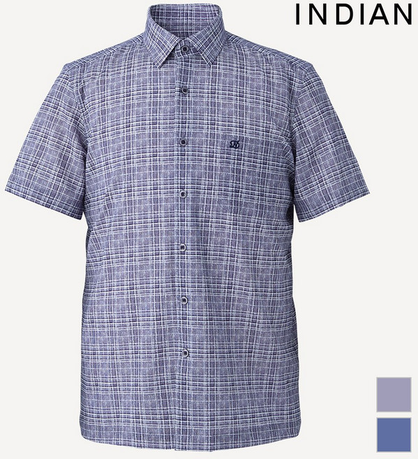 인디안 남성용 중체크 프린트 MITNSXM3111